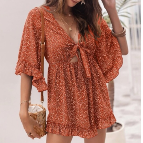 Boho knot front romper - Picture 5 of 10